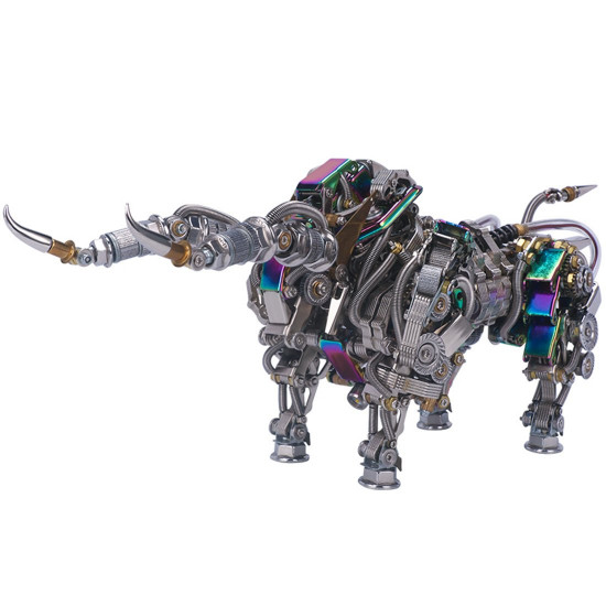 1087pcs metal 3d diy mechanical bull animal model assembly kit for adult