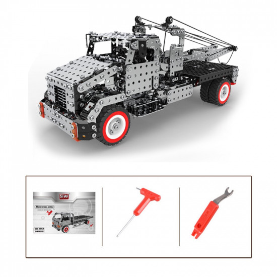 1094pcs 3d metal puzzle assembly crane truck construction vehicles for adults