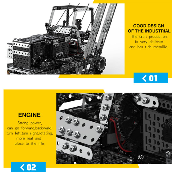 1745pcs assembly vehicle metal rc crane car puzzle model 2.4g 10ch