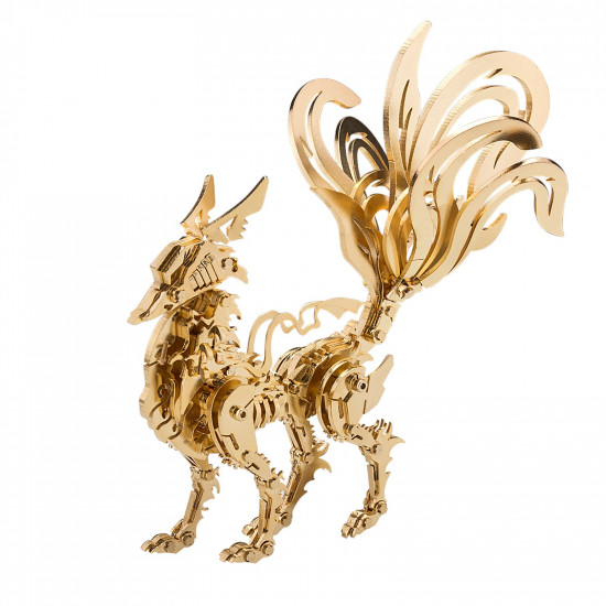200pcs+oriental mythological golden nine-tailed fox creatures 3d metal puzzle