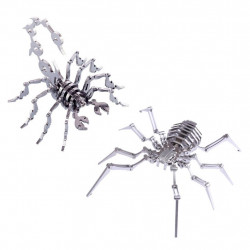 2pcs little scorpion & spider king diy stainless steel metal puzzle model