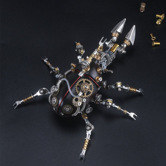 324pcs metal 3d diy mechanical assembly trypoxylus dichotomus insect model
