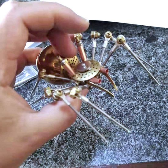 3d metal mechanical golden spider assembly model kit