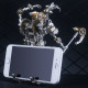434pcs mecha priest with cog axe diy 3d metal assembly model kit 2-in-1 phone holder