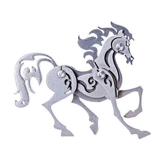 4pcs griffin wild wolf cattle horse diy 3d stainless steel metal puzzle model