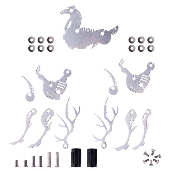 4pcs metal 3d diy assembly detachable rooster cerberus elk horse model puzzle kit