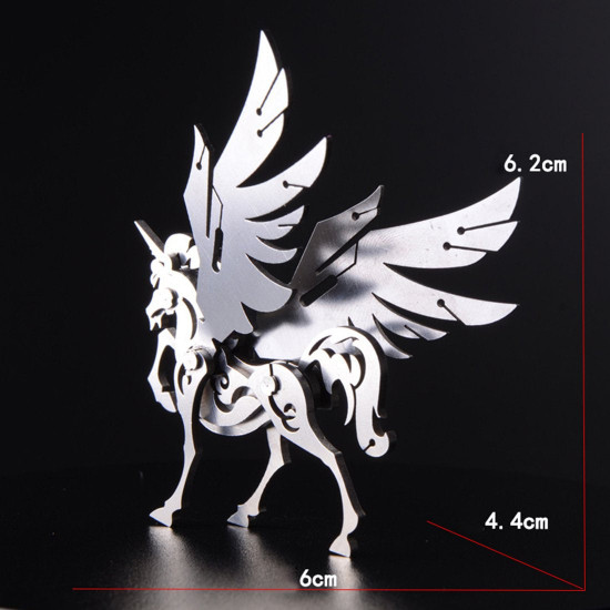 4pcs metal diy assembly detachable unicorn wolf lion fox model 3d puzzle kit