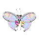 195pcs 3d metal steampunk chaos butterfly with flower base