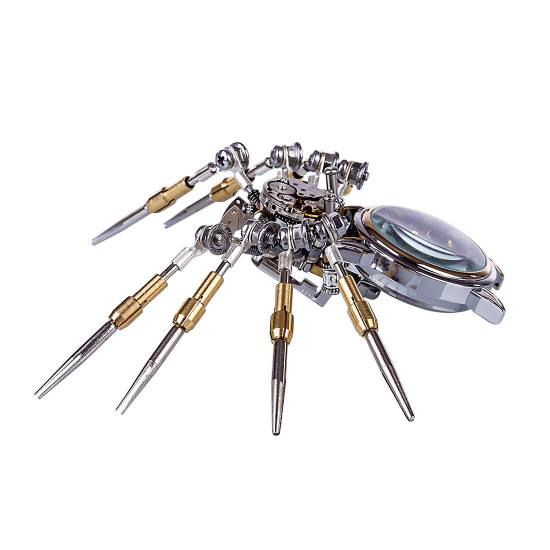 diy assembly 3d metal mechanical spider clock model home decor gift