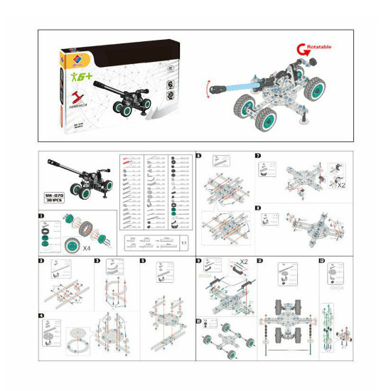 381pcs metal military m777 howitzer model assembly puzzle building kits diy adults kids toys