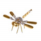 steampunk style 3d assembled metal golden dragonfly sculpture model